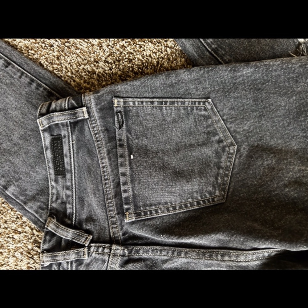 Black Volcom Ripped Mom Jeans - Picture 2 of 3
